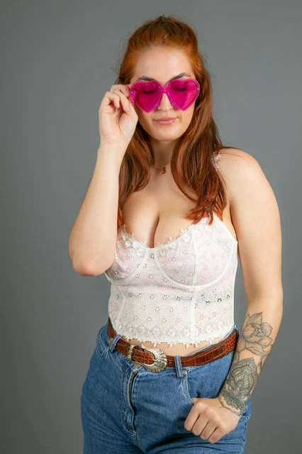 Bellissimo Braccialetto Vintage Bianco Floreale Lacciato Basco 36D