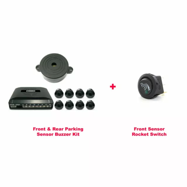 CISBO SB301-8 Front and Rear 8 Parking Sensors Buzzer Kit with Rocker Switch UK