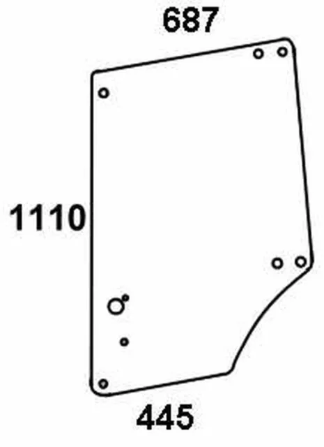 Türscheibe oben links / rechts - John Deere L57908 - Kabine MC-1, CC-2 Serie 4 Z