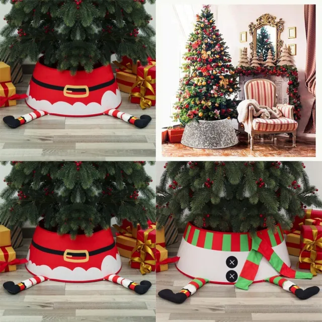 Gonne pupazzo di neve albero di Natale decorazioni rotonde elfo nuovo anno albero casa