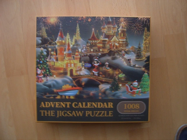 Adventskalender Puzzle 1008 Teile – Weihnachtsmann Mit Hunden, 70x50 Cm, Festliches Familienpuzzle