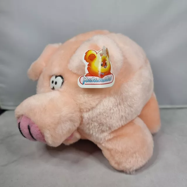 BNWT Patamates PMS - Peach Pig - Soft Plush Stuffed Teddy Toy Round VTG Gift