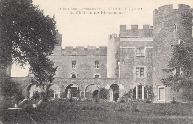 Carte postale ancienne AIN VILLETTE 2 château de Richemont écrite 1916