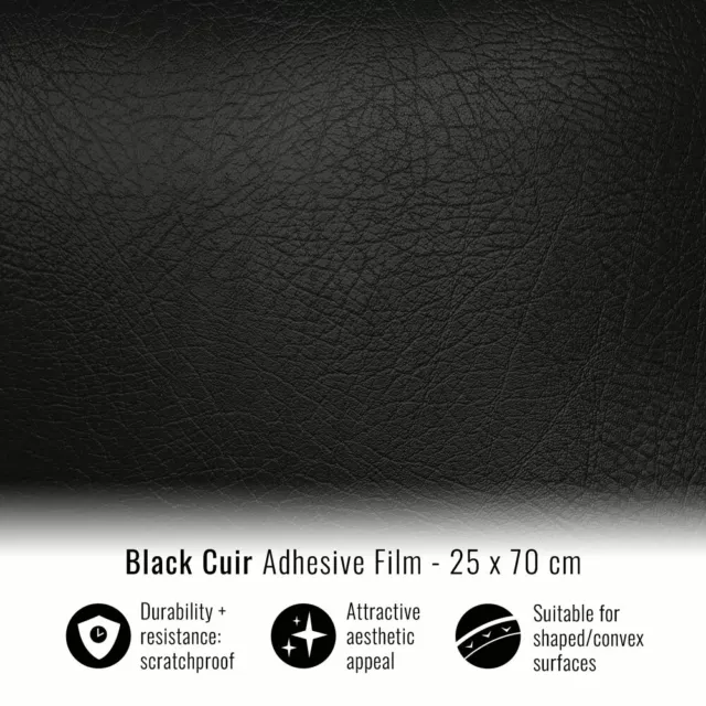 Klebefolie für Car Wrapping Skin Cuir Black 25 X 70 CM