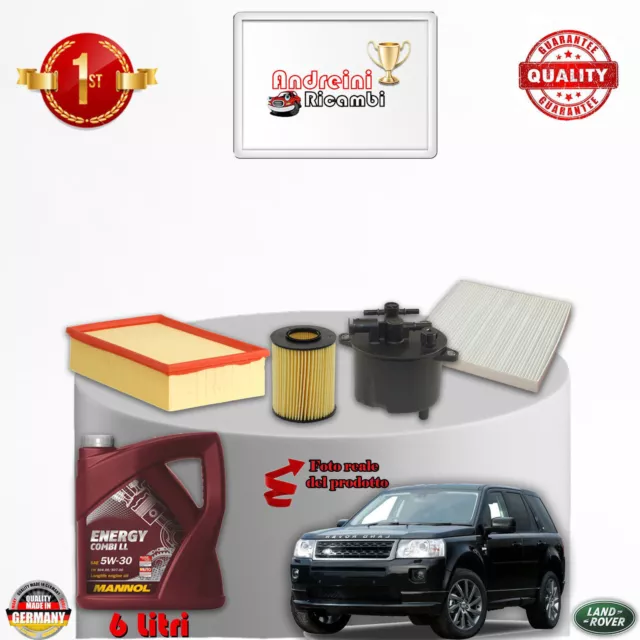 Kit Tagliando Filtri + Olio Land Rover Freelander Ii 2.2 Td4 118Kw Dal 2010 ->