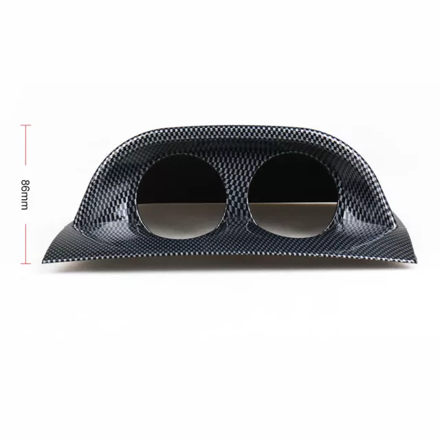 Car Carbon Fiber Look Dash 2 Double Hole Gauge Meter Mount Holder Pod 2" 52mm
