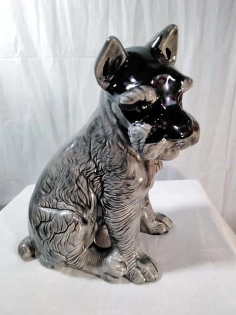 Vintage Schnauzer Dog Ceramic Figurine