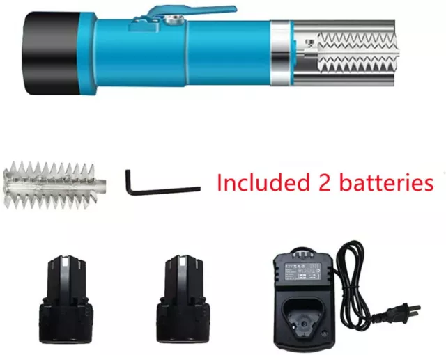 Powerful Electric Fish Scraper Cordless Fish Scaler Cleaner Remover + 2 battery