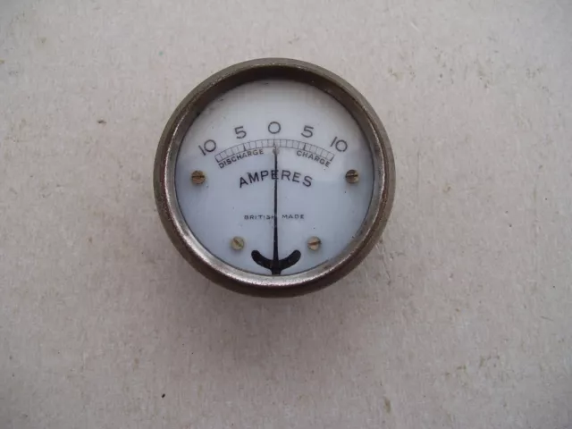 Classic Car/ Motorcycle Vintage 2"  Ammeter 10-10 British Make Restore or Use