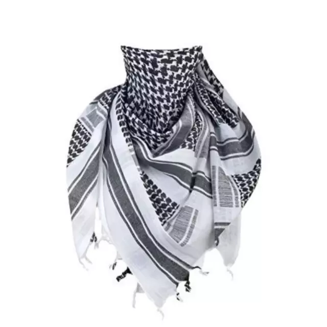 Pure Cotton Shemagh Keffiyeh Tactical Desert Scarf Wrap Head Neck Arab Scarves