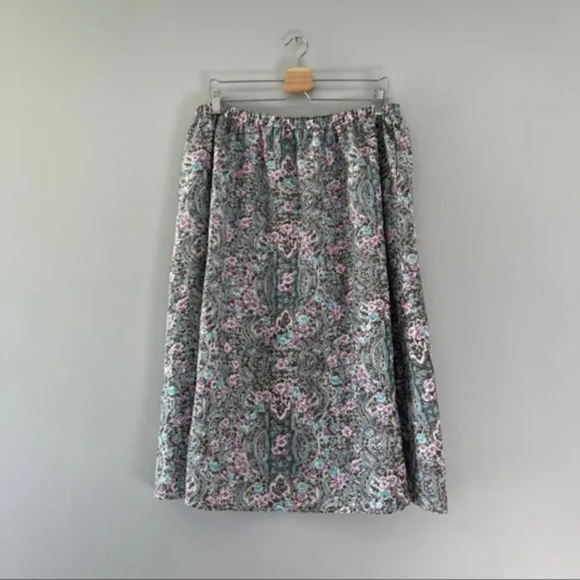 Vintage Floral Midi Skirt Pastel Plus Size 20W