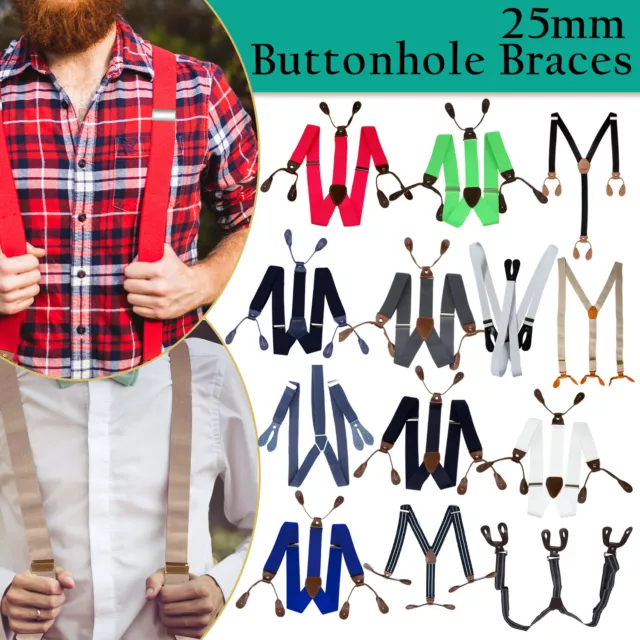 Men' s Unisex Button Holes Suspenders Braces Fashion Adjustable