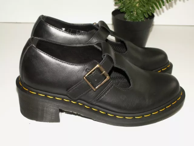 DR MARTENS VINTAGE T Bar Mary Jane Yellow Leather Shoes Made in