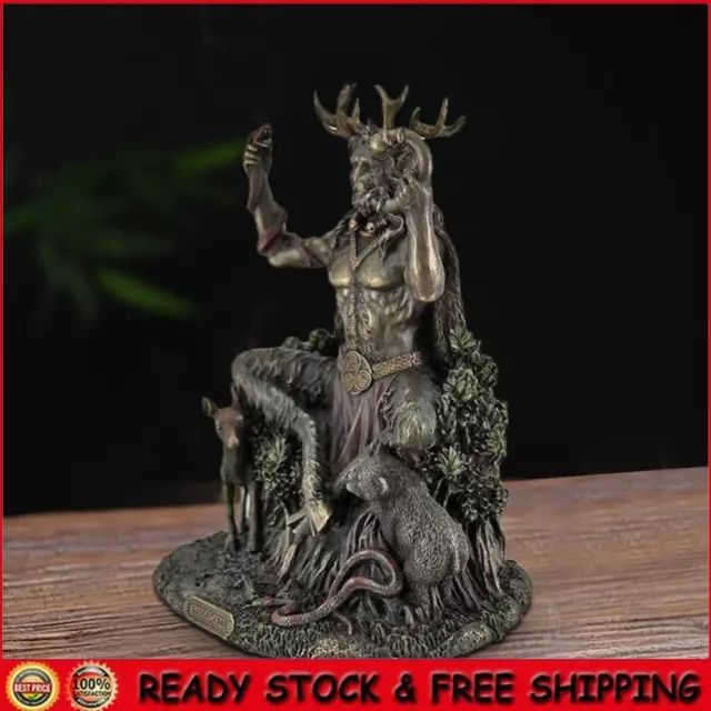 Cernunnos Horned Animal God Figurine Resin The Underworld God Sculpture Decor