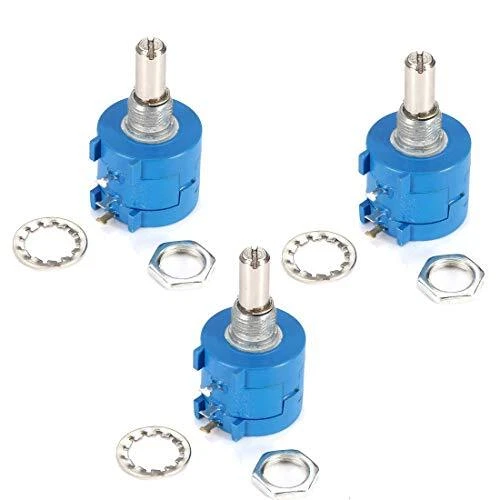 3Pcs 3590S-2-103L 10K Ohm 10-Turn Rotary Wire Wound Precision Potentiometer Pot