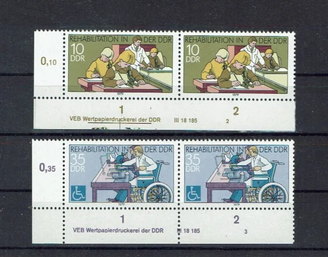 Special trademark set GDR "Rehabilitation of the disabled" Me. No. 2431-32 with DV