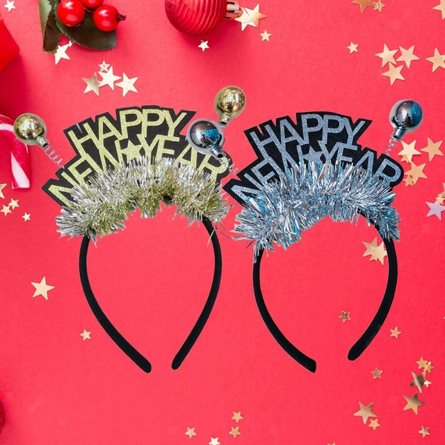 4er-Set Happy New Year Haarreifen – Glitzernde Sternen-Bänder In Silber & Gold Für Silvesterparty