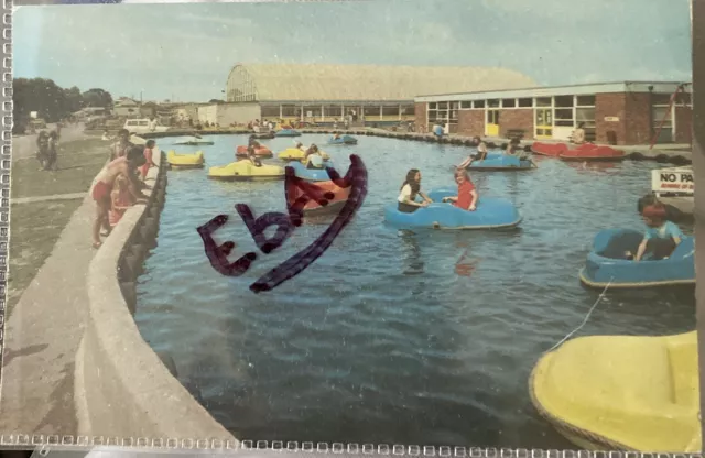 Pontins Brean Sands Used Postcard Boating Lake Pedalos Buildings Waf