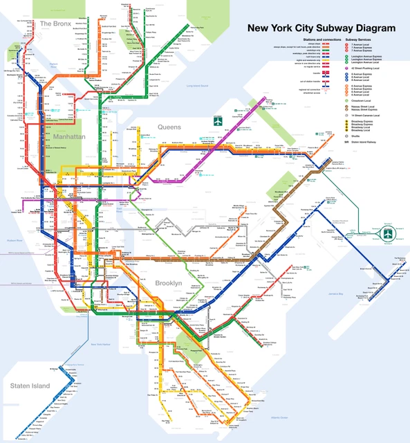 NEW YORK CITY NYC Subway Diagram Map Metro System Transit Train Rail new-york-city-nyc-subway-diagram-map-metro-system-transit-train-rail