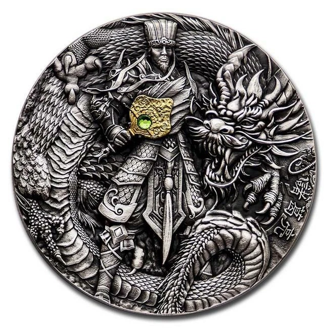 2020 Niue 2 oz Antique Silver Famous Chinese Warriors Zhuge Liang