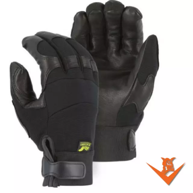 BLACKHAWK! Deerskin Leather HEATLOK INSULATED -Mechanics Gloves-Black V6E-2151H