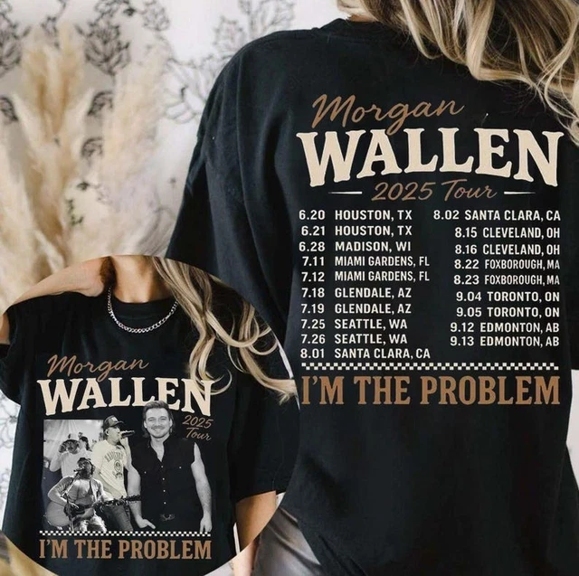 T-Shirt Morgan Wallen 'I'm The Problem Tour 2025' - Unisexe Coton - Multi Tailles - Neuf étiqueté
