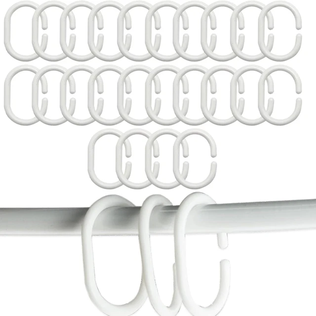 Anelli per ganci per tende da doccia, Anelli per ganci per tende da doccia antiruggine, Set di 12 ganci in nichel | Leroy Merlin