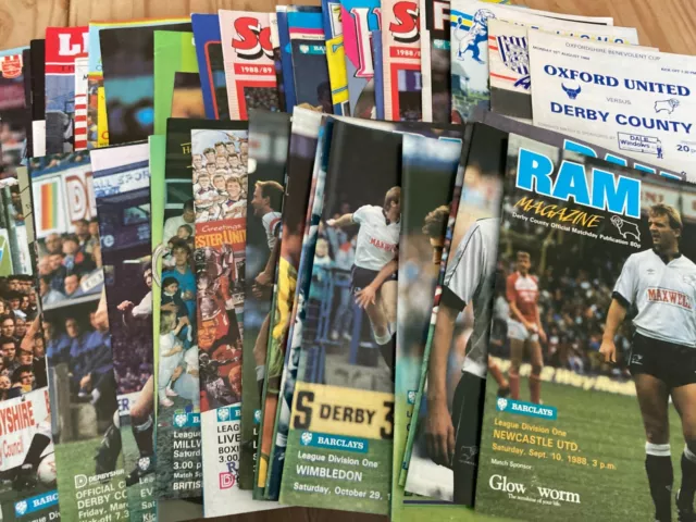 Derby County HOME & AWAY programmes  1987/88 & 1988/89 League + Cup