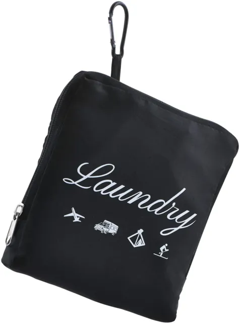 Travel Laundry Bag Dirty Clothes Bag W/ Handles & Aluminum Carabiner Collapsible