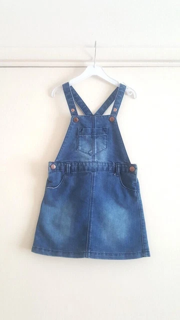 Matalan girls denim pinafore blue dress age 2-3 years