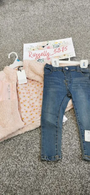 New Girls 7 For All Mankind BNWT Baby Girls 3 Piece Set Age 24 months gift pink