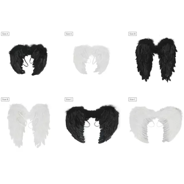 US Adults Feather Angel Wings w/Elastic Band Halloween Christmas Cosplay Costume