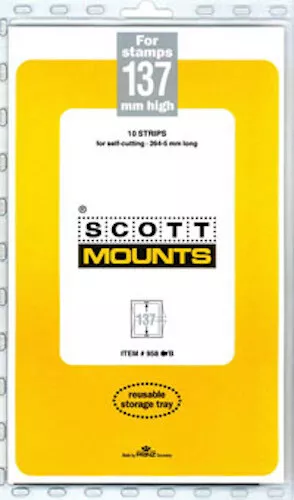 Scott/Prinz Pre-Cut Strips 265mm Long Stamp Mounts 265x137 #958 Black