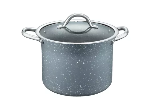 Concord 7 Quart Granite Stock Pot Nonstick Cookware Set (Grey)