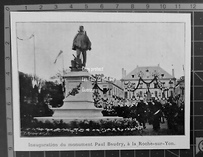 INAUGURATION MONUMENT PAUL BAUDRY LA ROCHE SUR YON document photo  1897 print