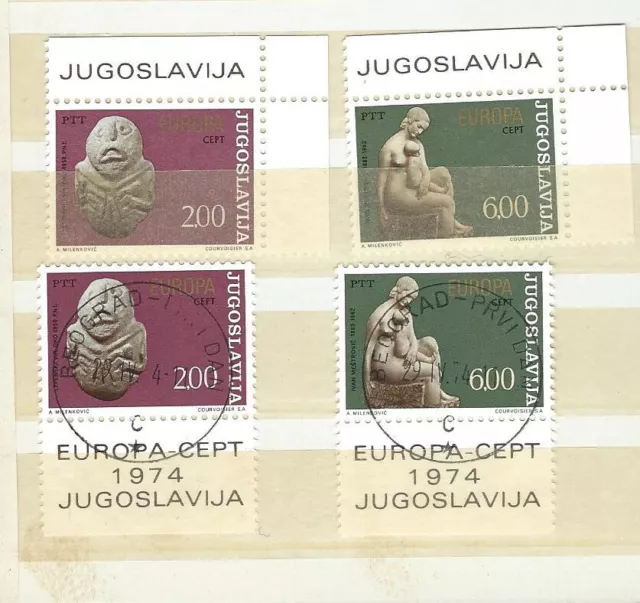 EUROPA-CEPT Jugoslawien  1974 postfrisch und gestempelt