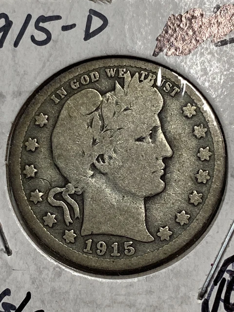 1915-d Barber Quarter 25c, 99 Cent Shipping