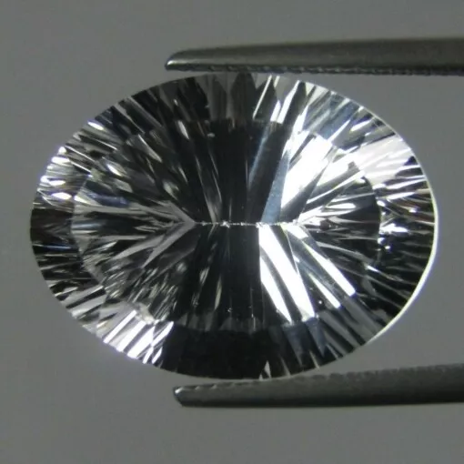 DIAMOND QUARTZ 22 x 16 MM OVAL CONCAVE CUT AAA ALL NATURAL