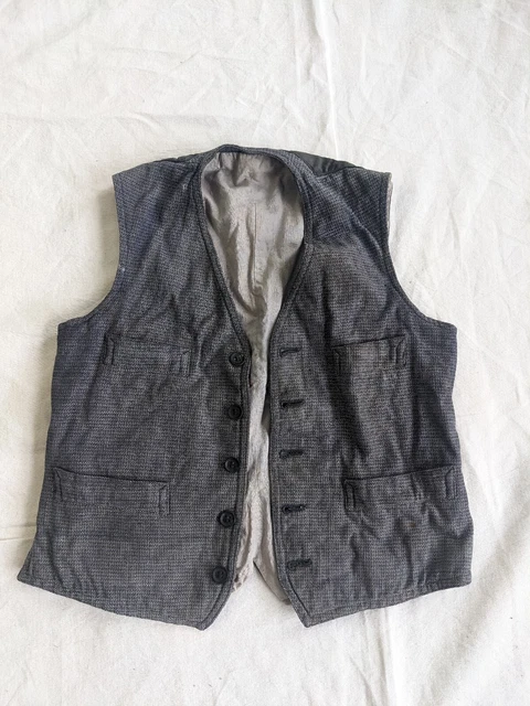 Antique 1900 or 19th century boys woven waistcoat