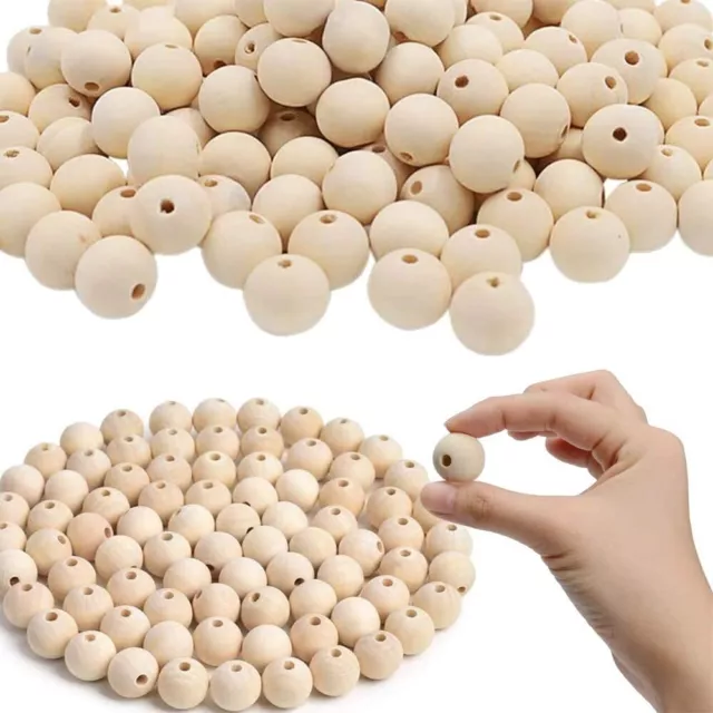 Unfinished Wooden Beads Bulk Natural Round Spacer Wood Crafts & Jewellery Beads
