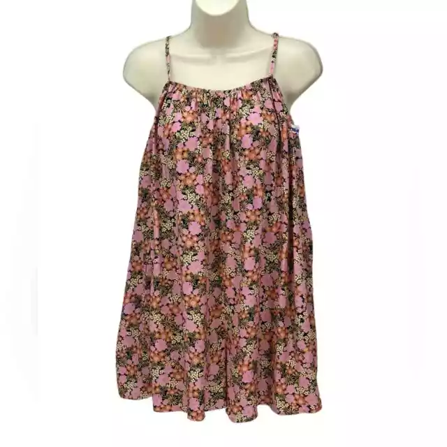 Topshop Sleeveless Spaghetti Strap Floral Print Romper - Pink Orange Yellow - 6