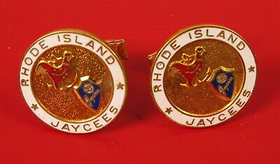 Vintage Rhode Island Ri Jaycees Cufflinks !!