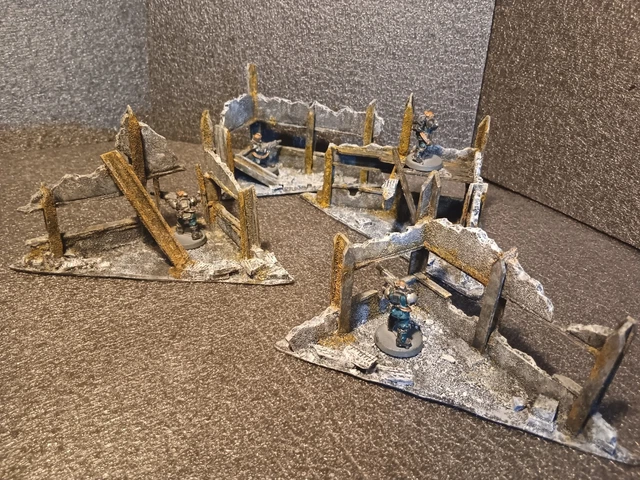 WARGAMES TERRAIN SCENERY Building Ruins X4 Warhammer WW2 40K Bolt ...