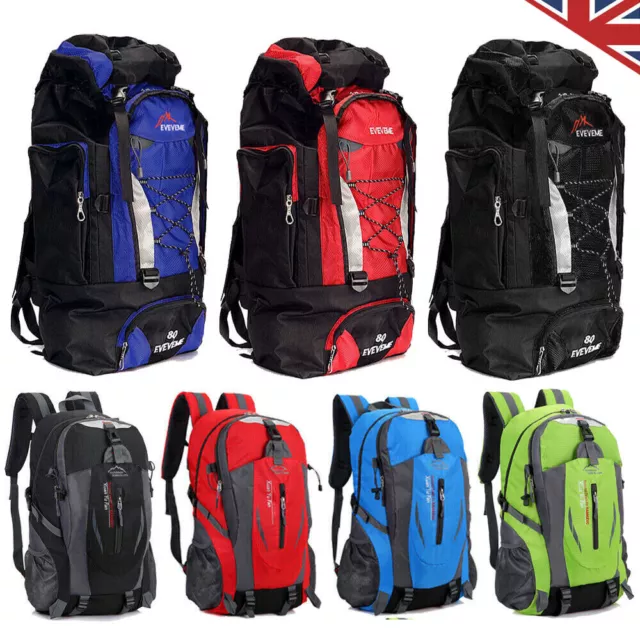 40L 80L 90L+10L Hiking Camping Backpack Waterproof Outdoor Luggage Rucksack Bag