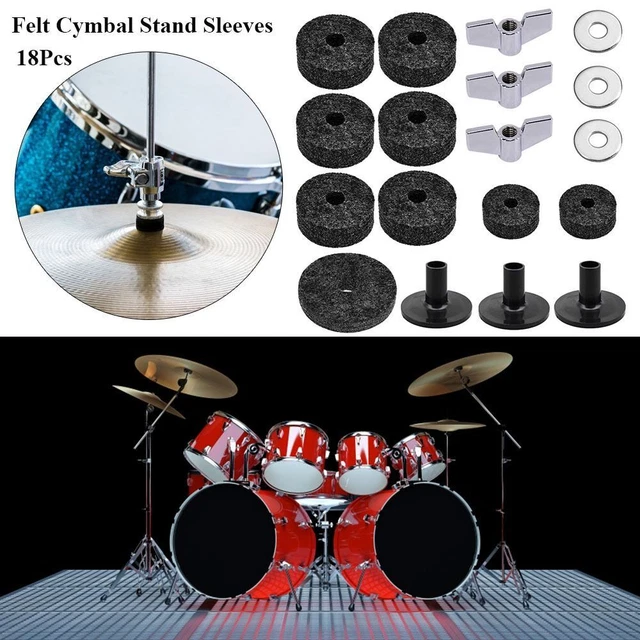 8 Manchons De Cymbale Tambour En Plastique Noir - Accessoire Pour Fixation Cymbales, Longue Durée
