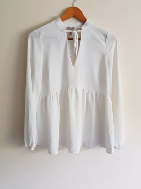 Asos maternity Size 8 long sleeve blouse top - White