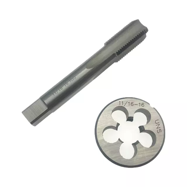 11/16" - 16 HSS Machine 11/16-16 Plug Tap and 11/16-16 Die Threading Tool New