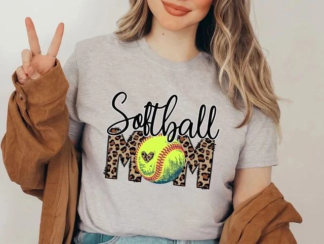 Softball Leopard Graphic Shirt, Softball Leopard Shirt, Softball Mom Shirt, Soft
