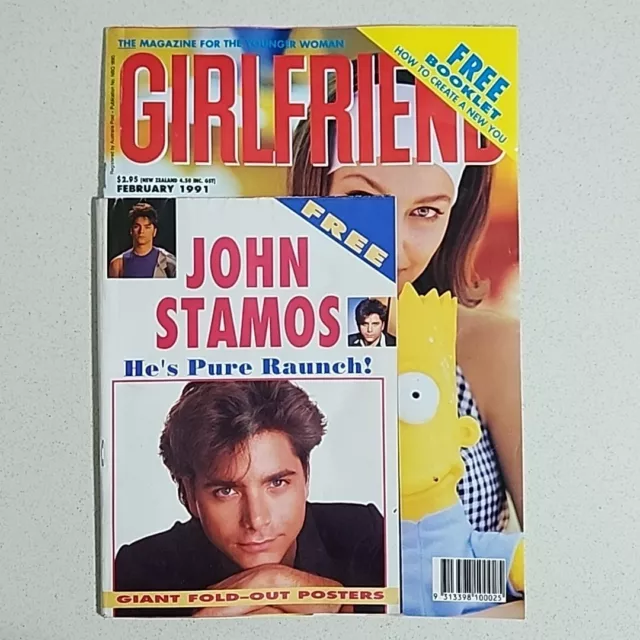 GIRLFRIEND - Vintage Australian Entertainment Magazine February 1991 JOHN STAMOS