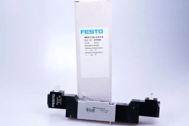 Festo Meh-5/3g-1/8-p-b 173141 Elettrovalvola Conf. Orig. , Nuovo